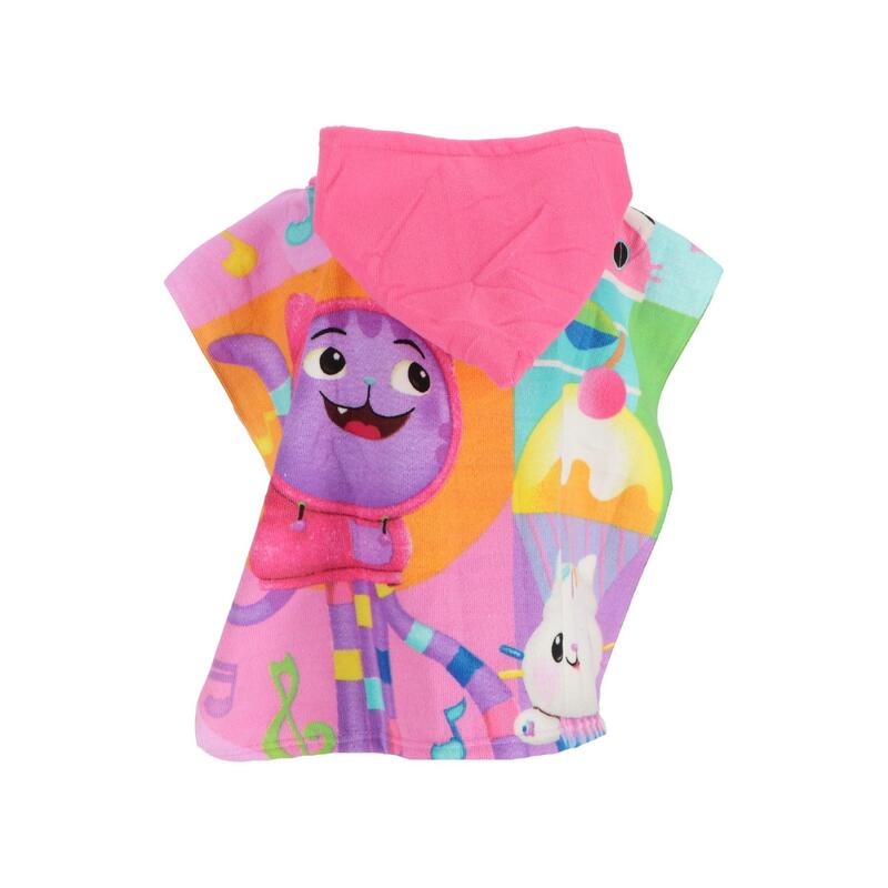 Prosop de plaja poncho din microfibra Gabby's Dollhouse, 50x100 cm, Roz