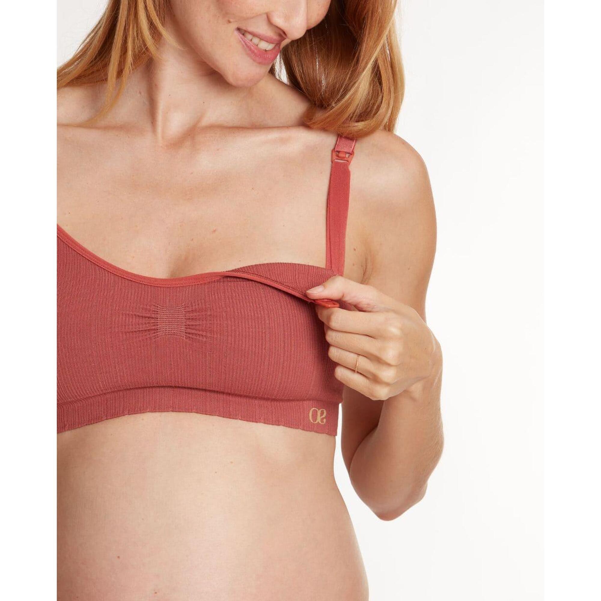 Cache Coeur - Brassière De Grossesse Et D'Allaitement Zoé - Brassière - Orange|rouge - 38 S - Decathlon
