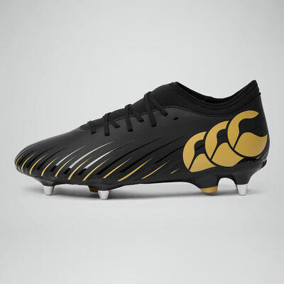 Botas Con Tacos Canterbury Speed Falcon Team Sg Rugby Y Fútbol Negro Y Dorado