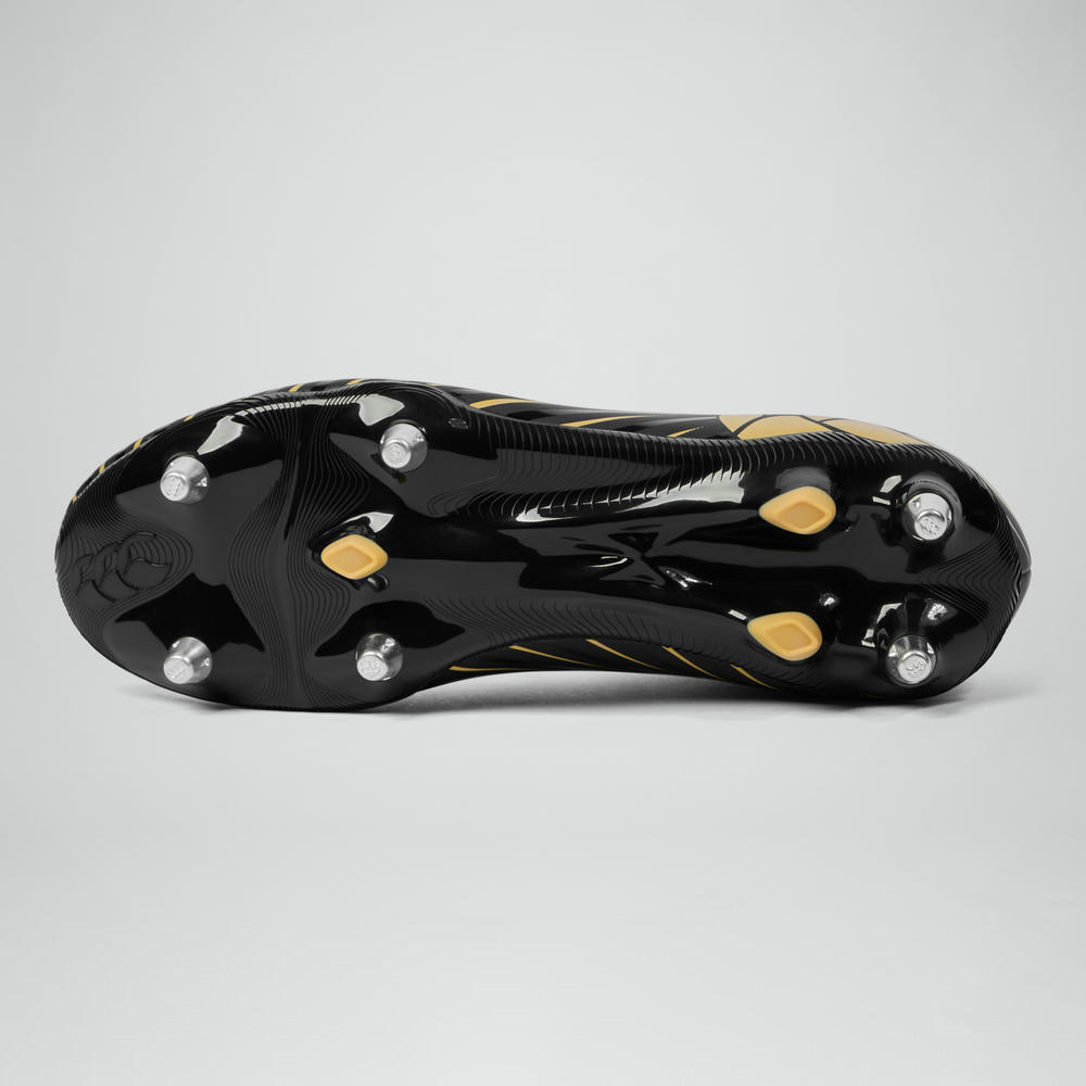 Scarpe con tacchetti Canterbury Speed Falcon Team SG rugby e calcio nero e oro 2/7