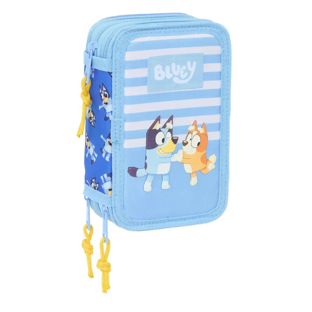 Triple Pencil Case Bluey Let's play Blue