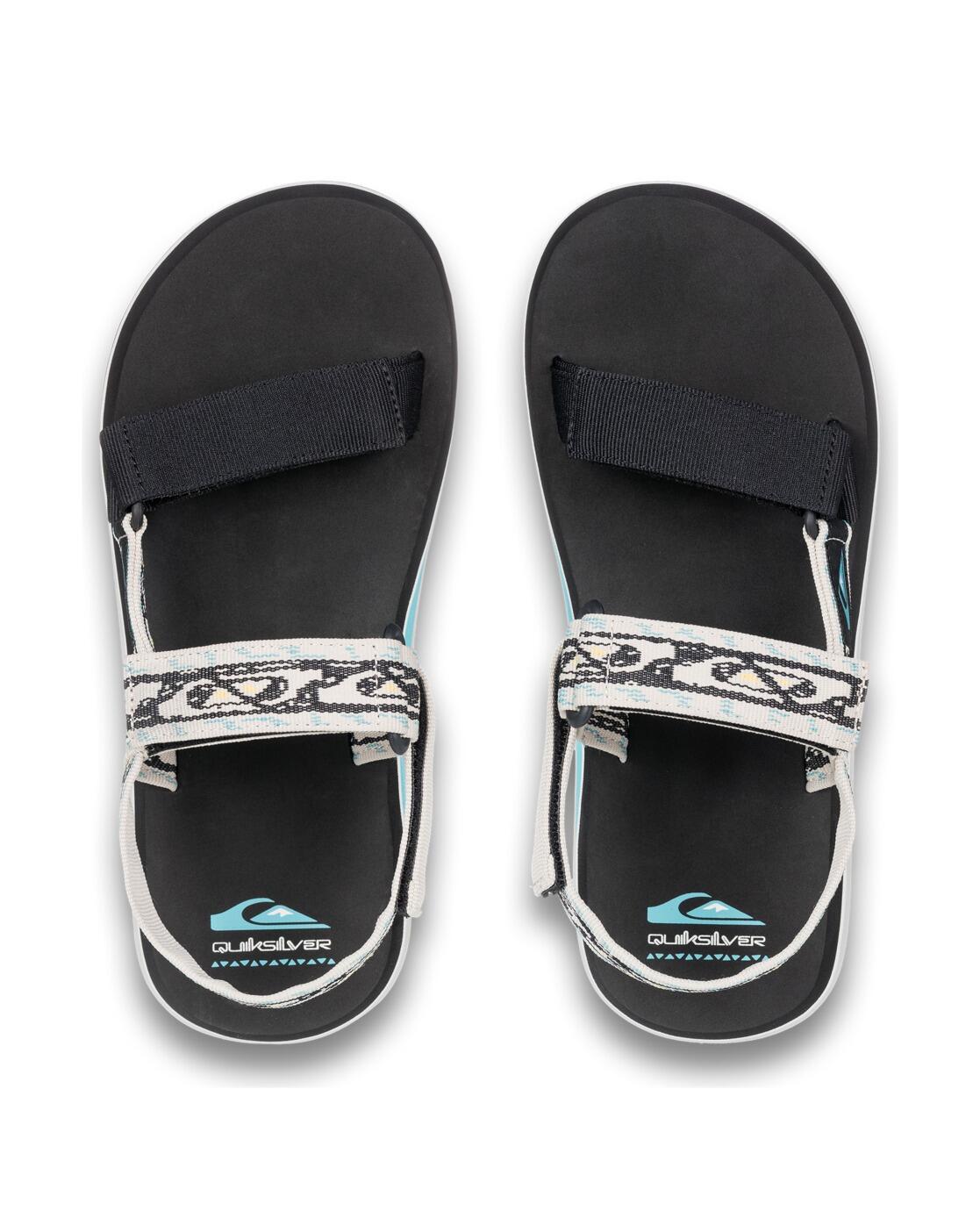 Quiksilver Monkey Caged Flip Flops-Black/White 3/4