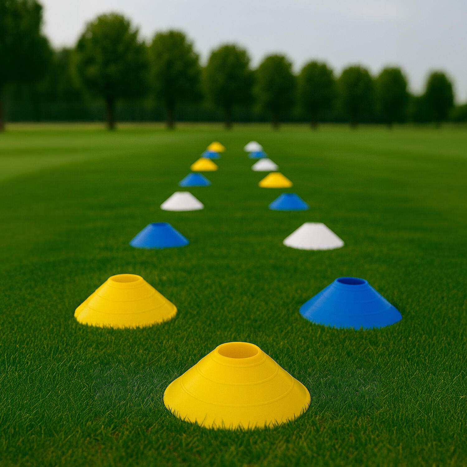 Set 60 Conos Zastor AG-605 Amarillo/Blanco/Azul 5/5