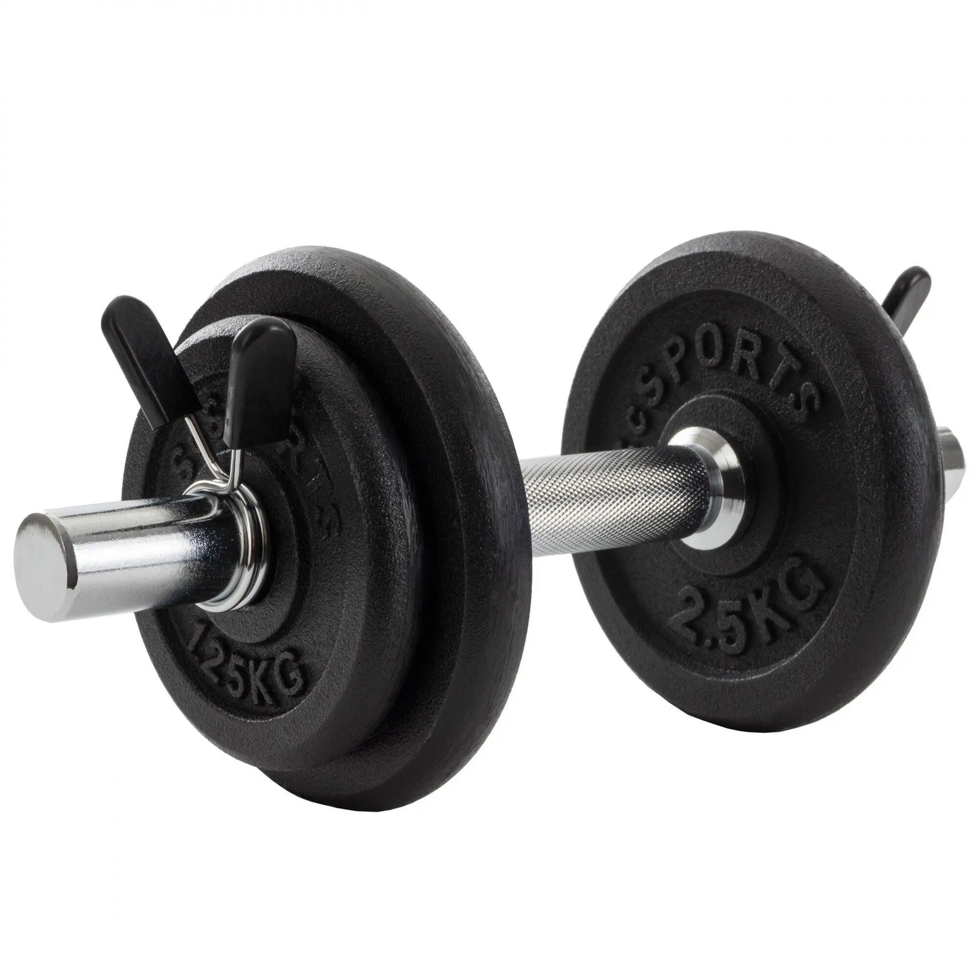 Set de gantere 10 kg 2 x 2,5 kg 2 x 1,25 kg 6 piese fonta 2/6