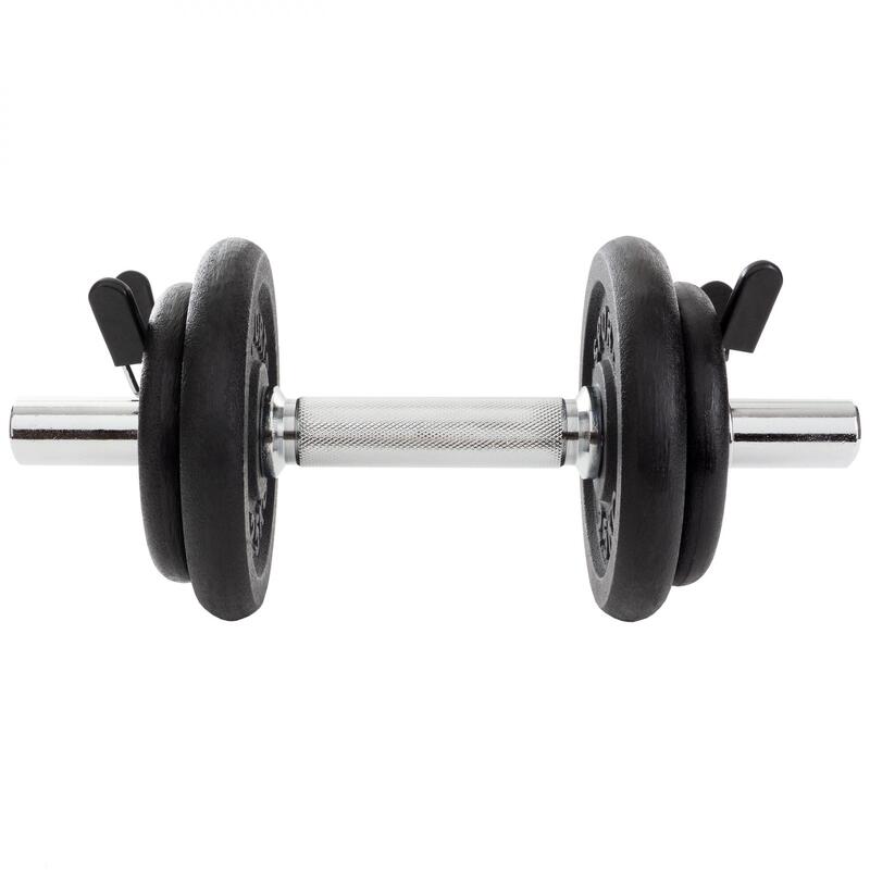 Set de gantere 10 kg 2 x 2,5 kg 2 x 1,25 kg 6 piese fonta