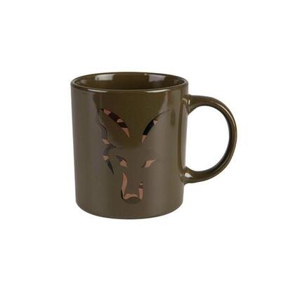 Keramiktasse mit Fuchskopf in Grün und Camouflage
