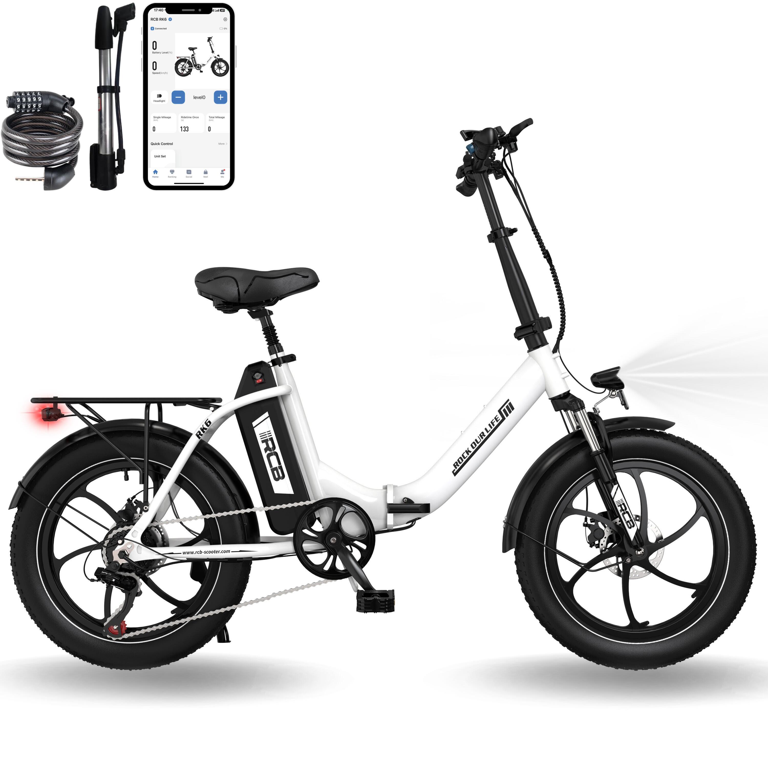 RCB Faltbares E-Bike für Erwachsene 20'' E-Bike 36V 15,6Ah - RCB RK6