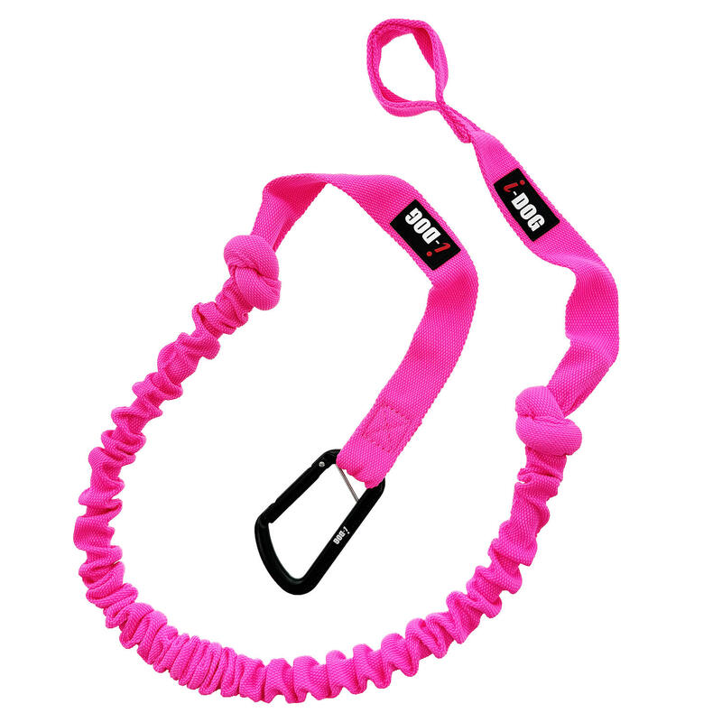 Longe de tranction ONE pour chien canicross jogging rose, mousqueton noir