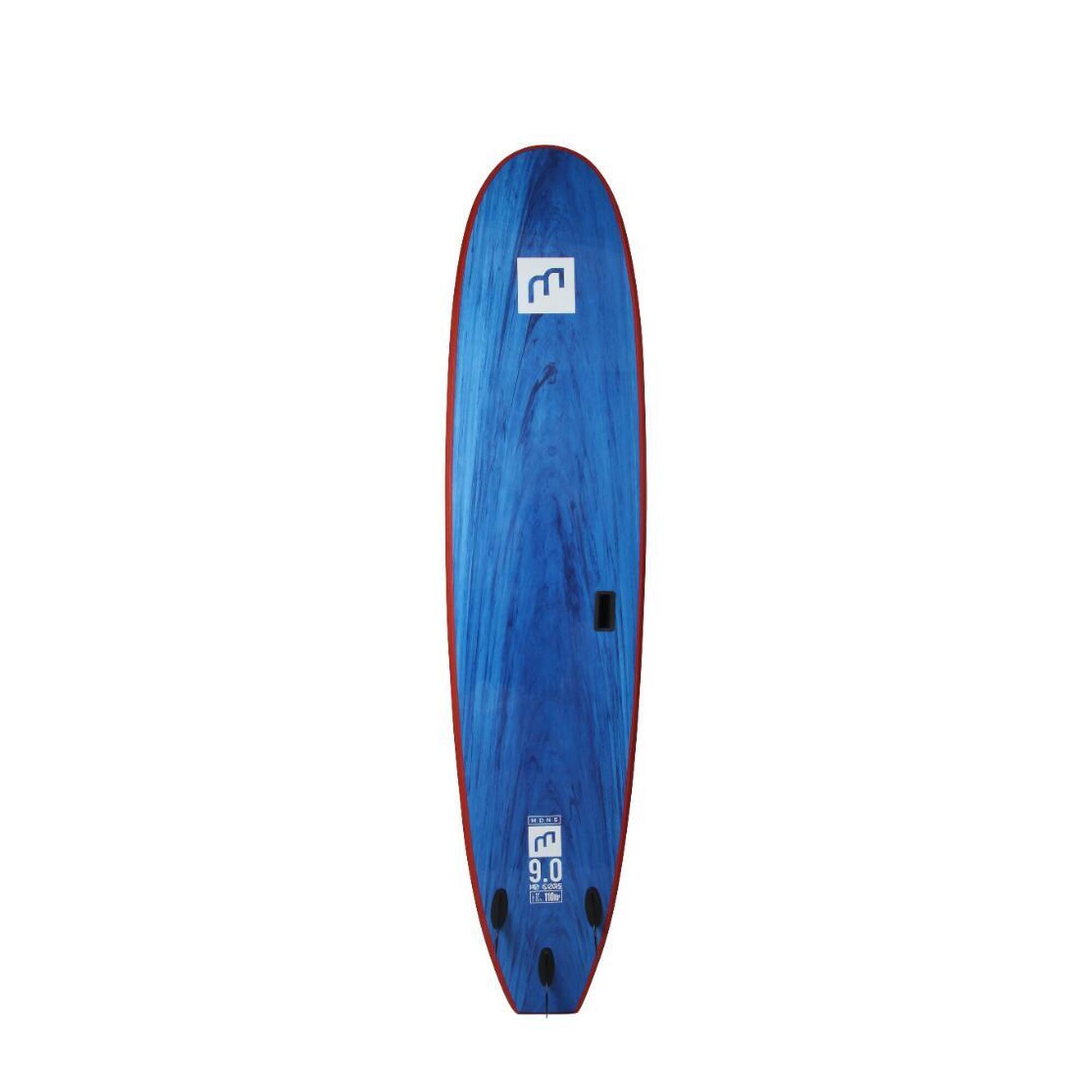 Mdns - Hd Core 9'0 - Planche De Surf Softboard 9'0 - Planche De Surf - Bleu|violet - Decathlon