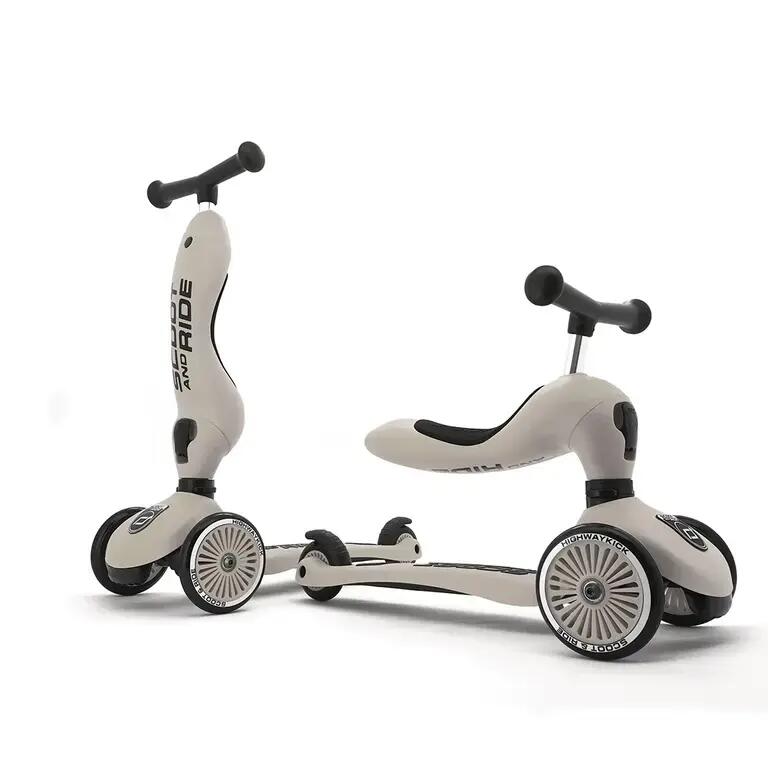 Scooter 2-in-1 with seat & 3 wheels - Highwaykick 1 Ash