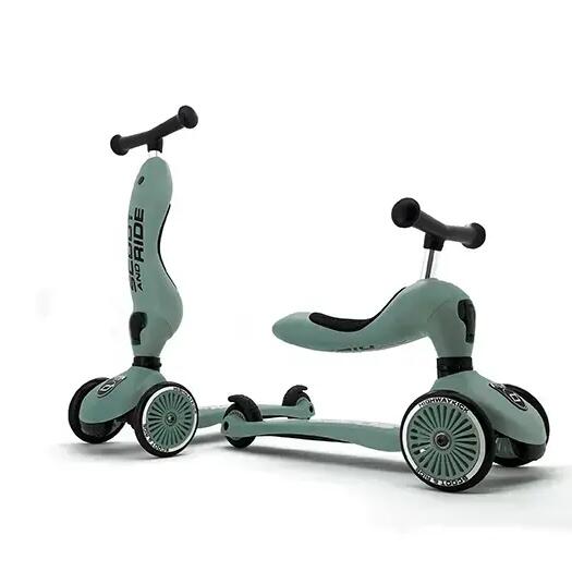 Scooter 2-in-1 with seat & 3 wheels - Highwaykick 1 Forest