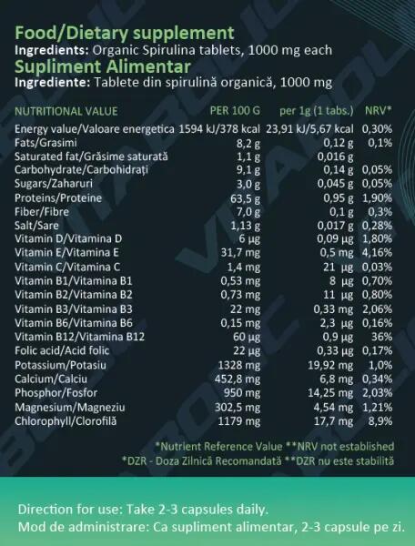 Bio Spirulina 100 tabletta 2/2