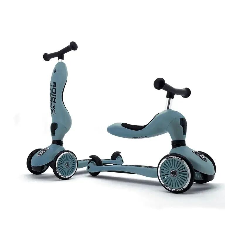 Scooter 2-in-1 with seat & 3 wheels - Highwaykick 1 Steel