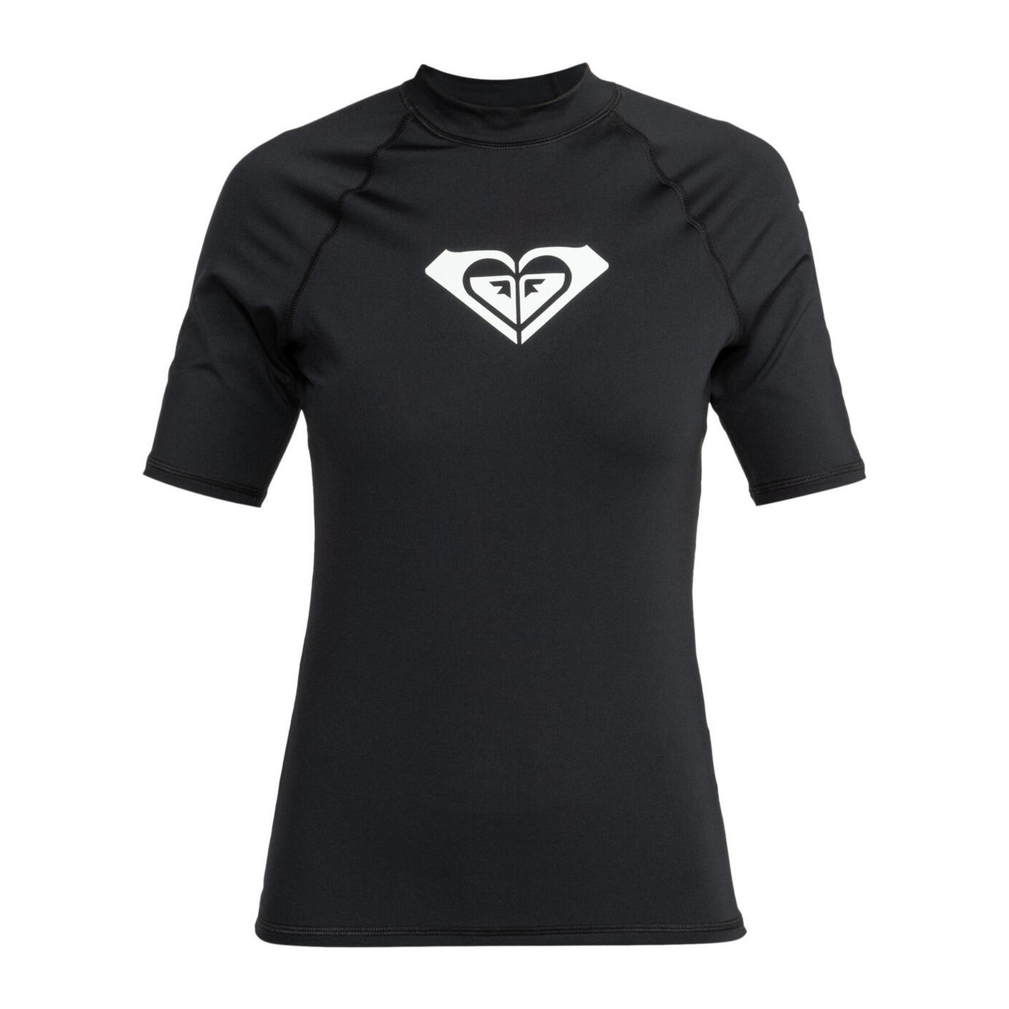 Roxy - Lycra Manches Courtes Whole Hearted Noir Femme - Haut De Maillot De Bain - Noir - 38 S - Decathlon