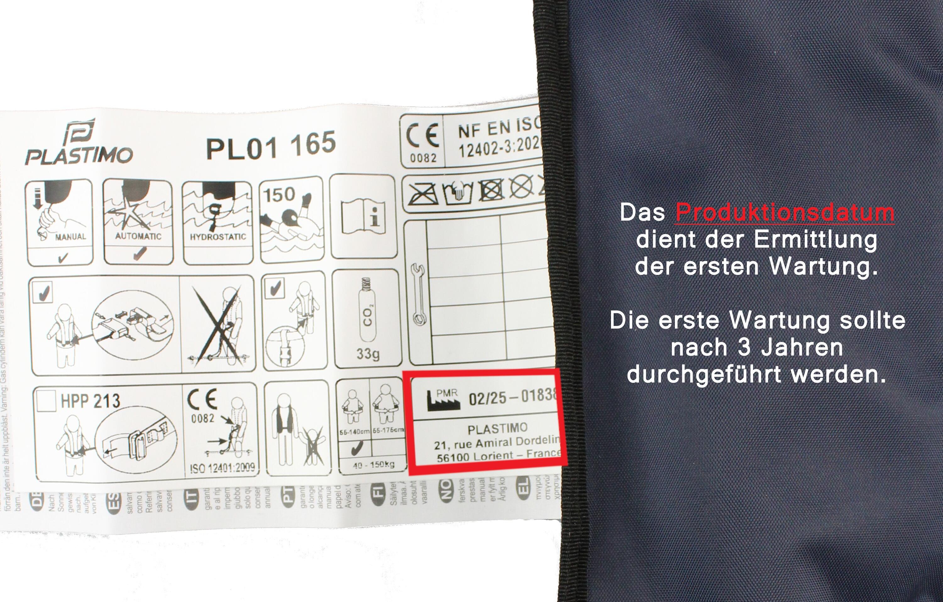 Automatik-Rettungsweste 165N ISO mit Harness, schwarz 7/7