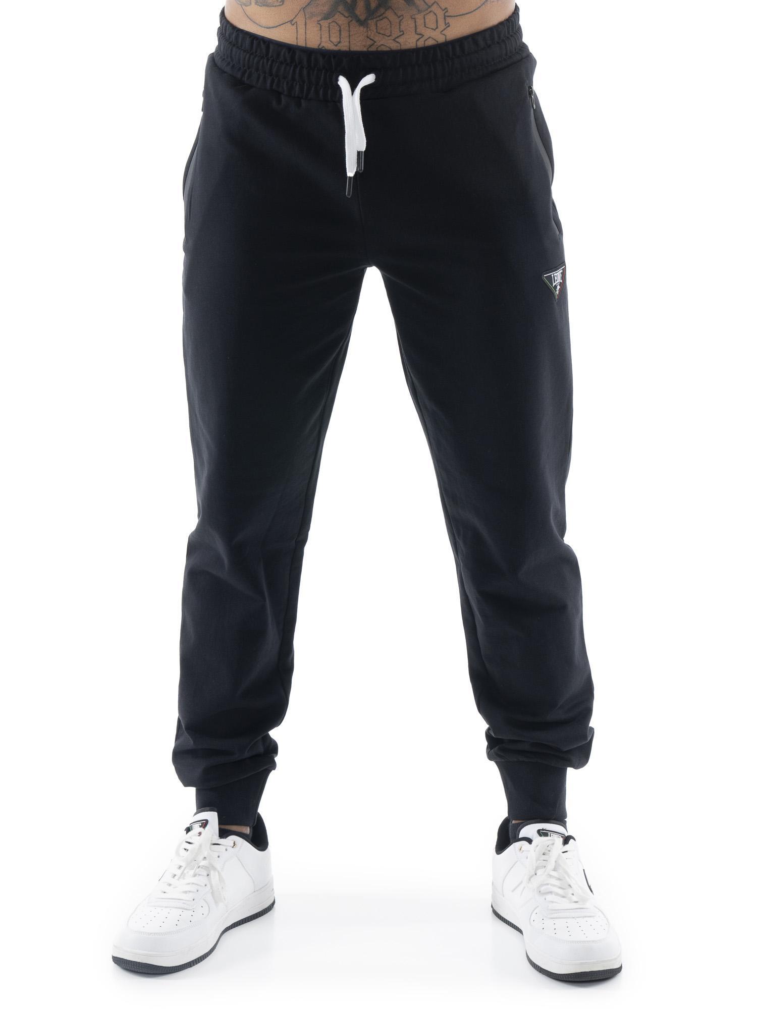Calça de moletom masculina com punho leone patch