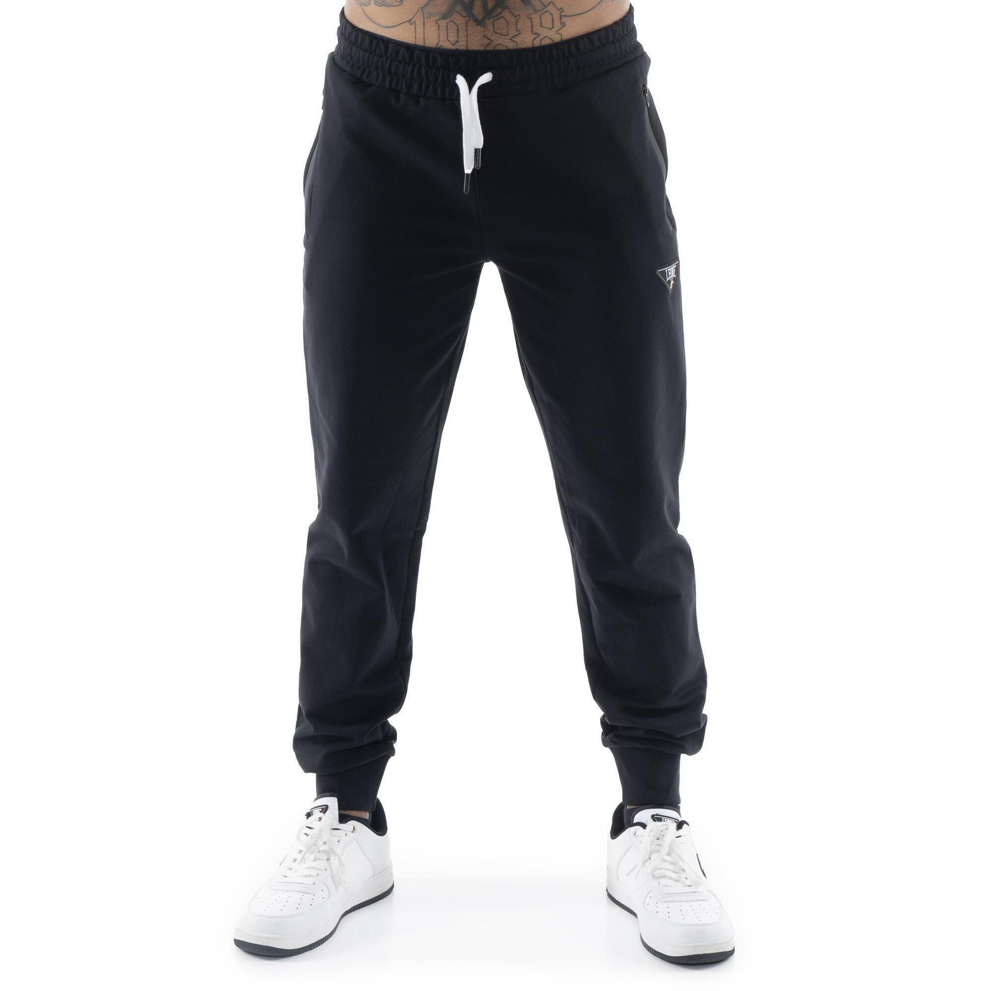 Leone 1947 Apparel - Pantalon De Survêtement Pour Hommes Avec Revers Leone Patch - Pantalons - Noir - Decathlon
