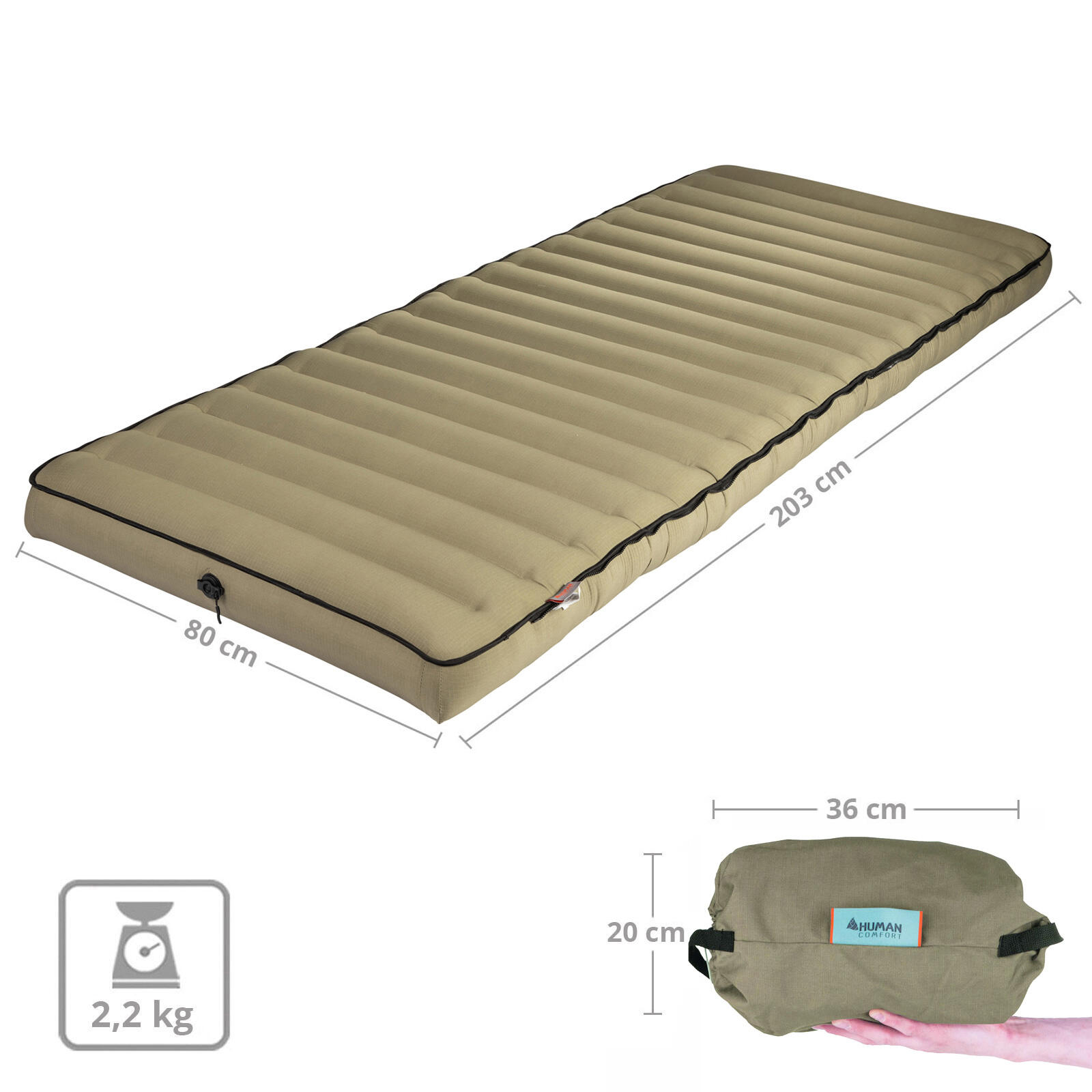 Camping Lit gonflable Chatou Matelas invité Coton 2/7
