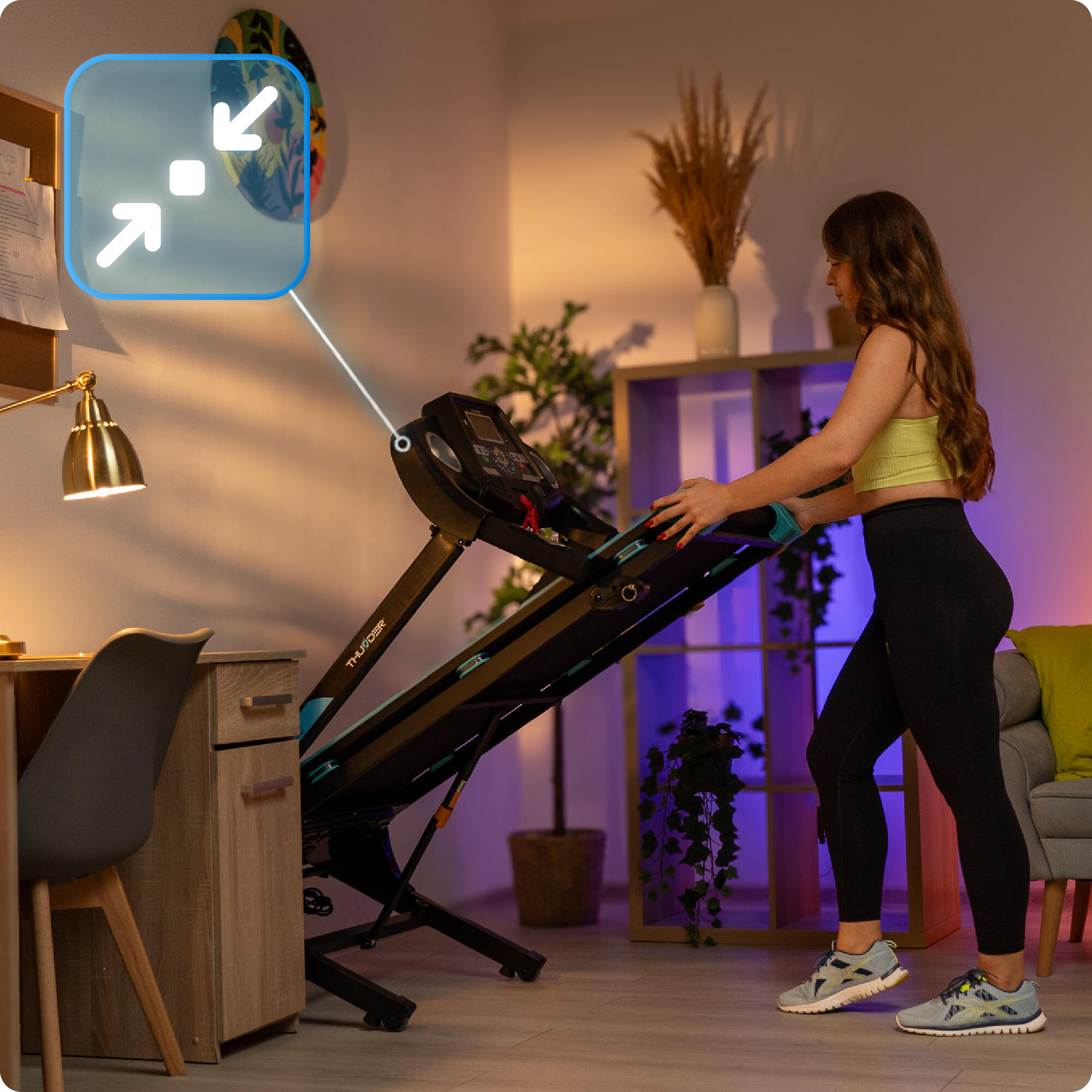 Bieżnia elektryczna do biegania składana Thunder ICON-BLUE 7 km/h 5/8
