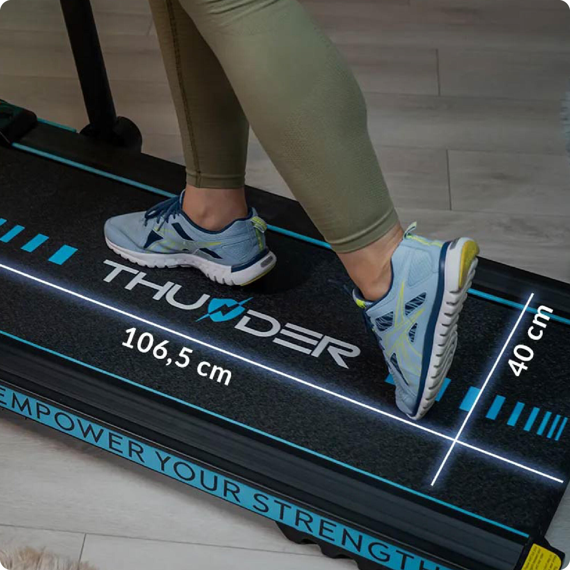 Cinta de correr Thunder IMPACT BLUE 106,5x40cm 12km/h FitShow plegable LCD 7/8