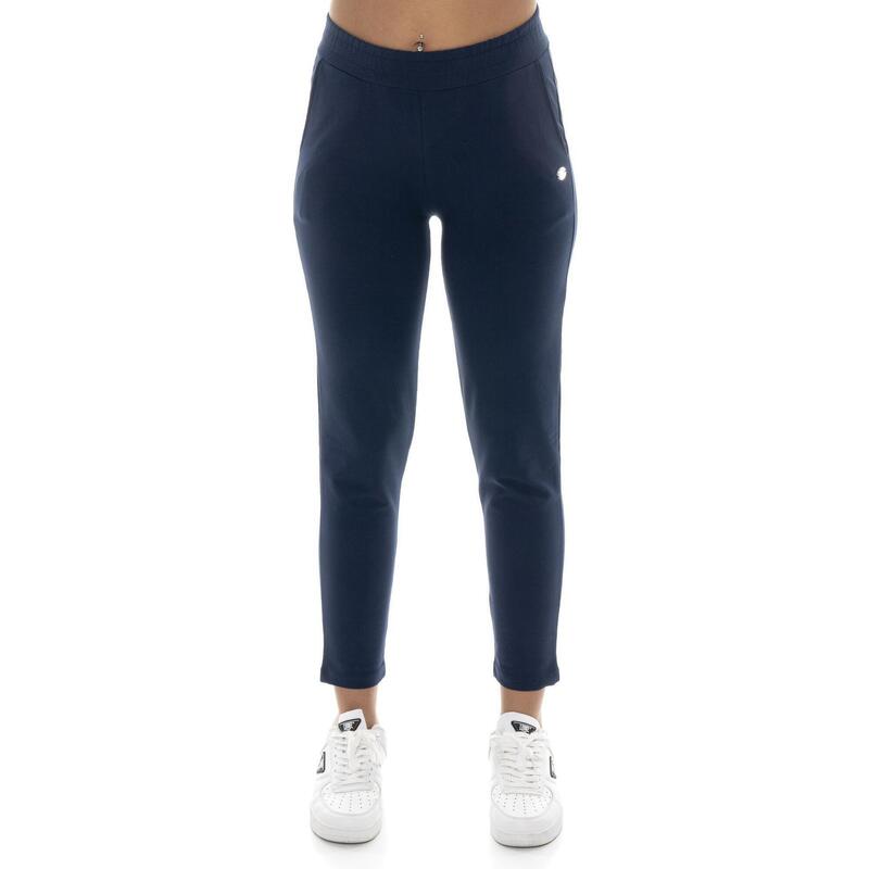 Pantaloni Leone Basic din bumbac, croială dreaptă, pentru femei