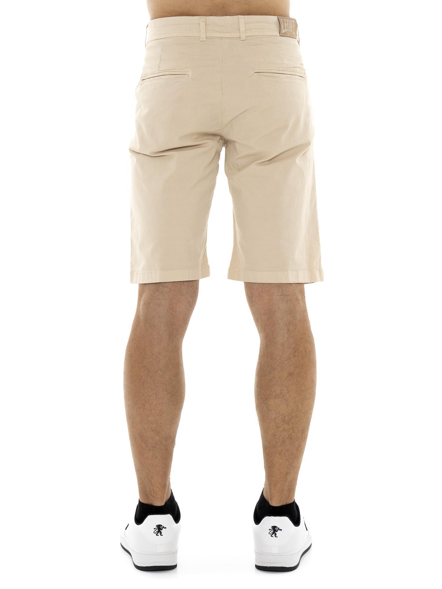 Bermudas chinas de hombre Leone Easy en sarga elástica 4/5