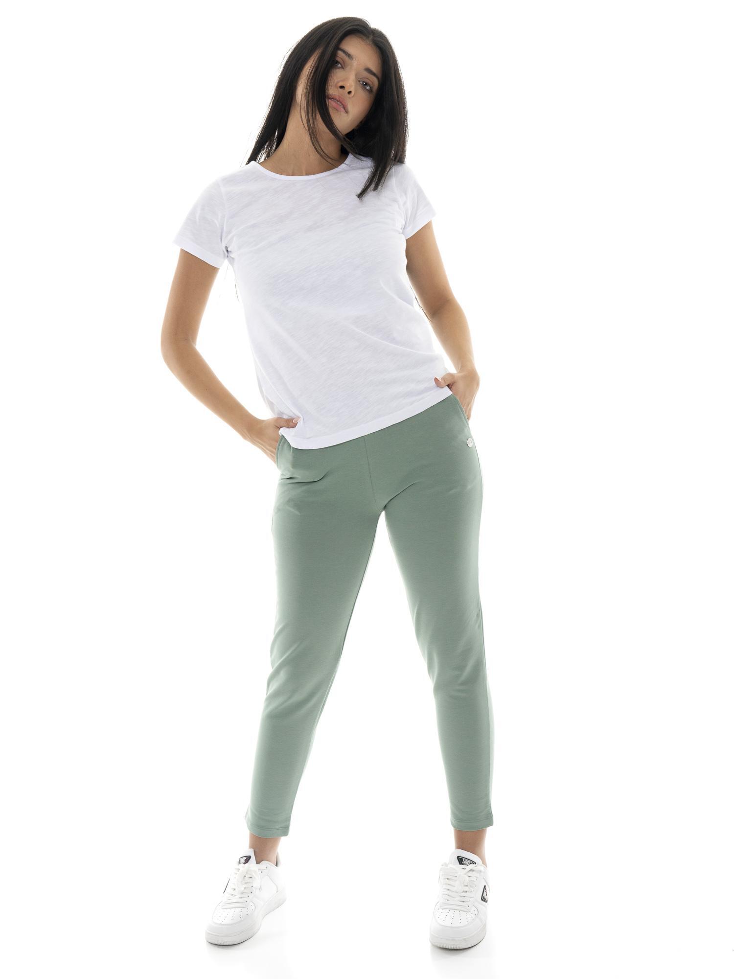 Leone Basic rechte non-fleece katoenen damesbroek 5/7