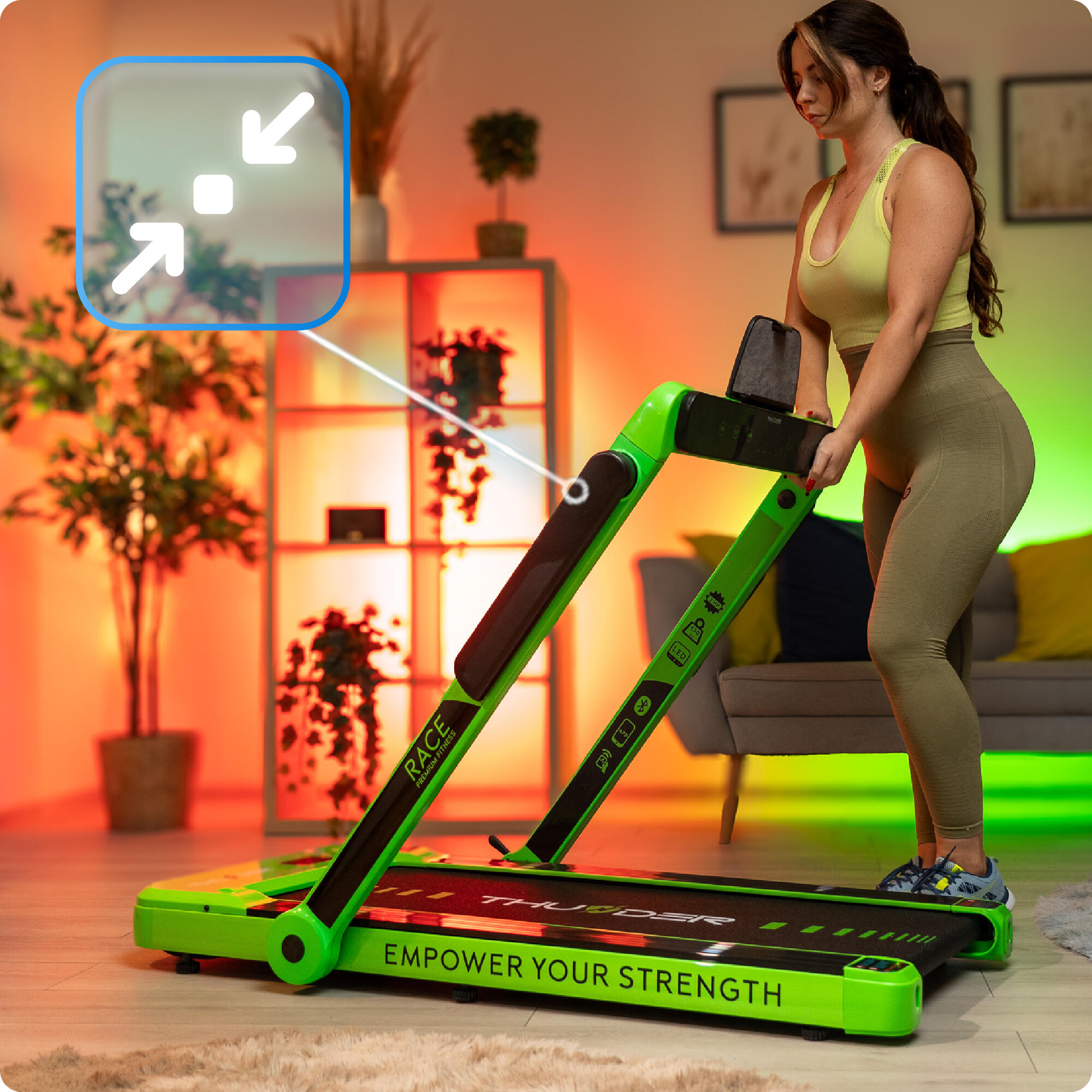 Tapis de course Thunder RACE GREEN PRO 105x40,5cm 7km/h FitShow pliable 5/7