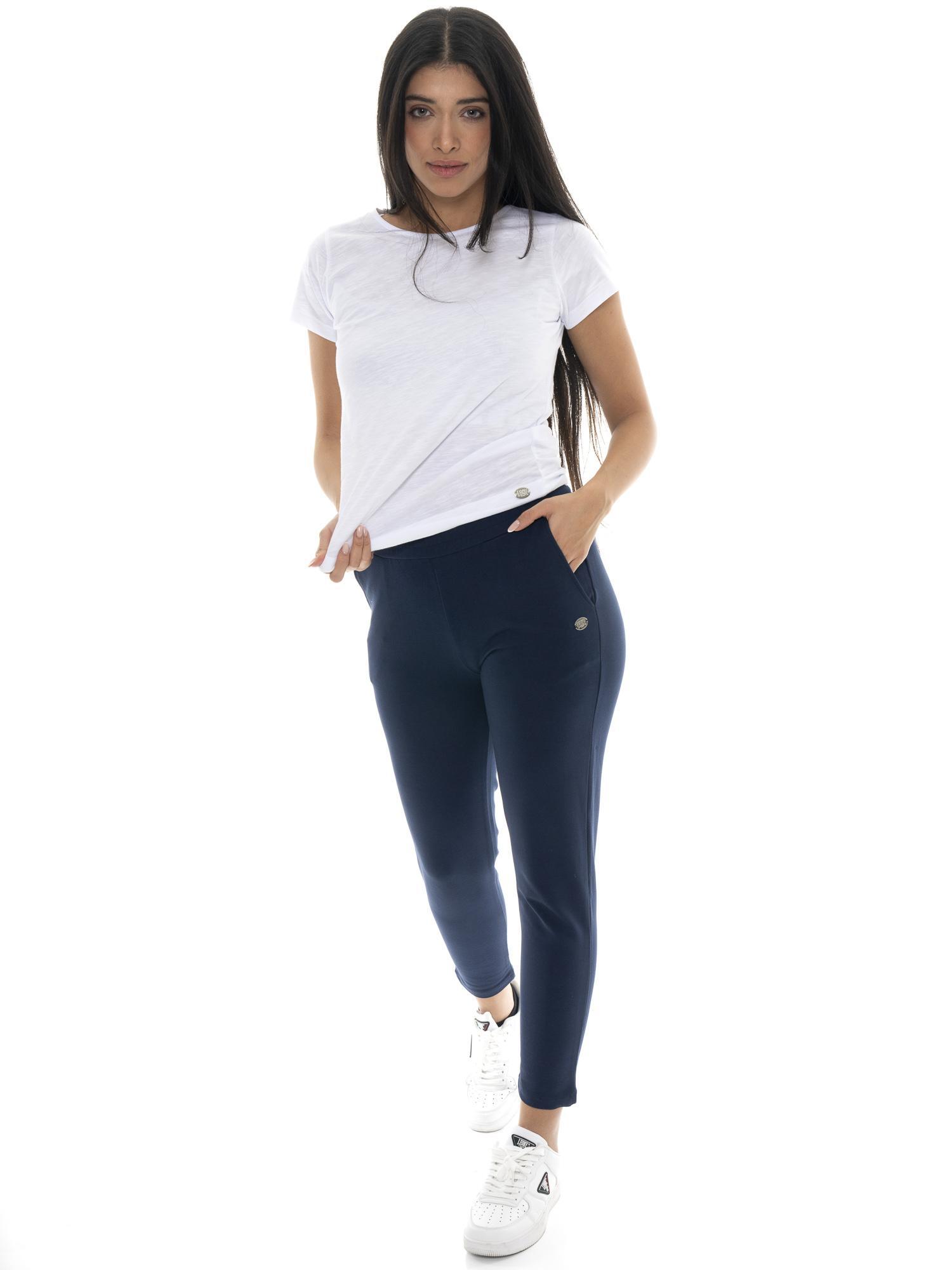 Leone Basic rechte non-fleece katoenen damesbroek 5/7