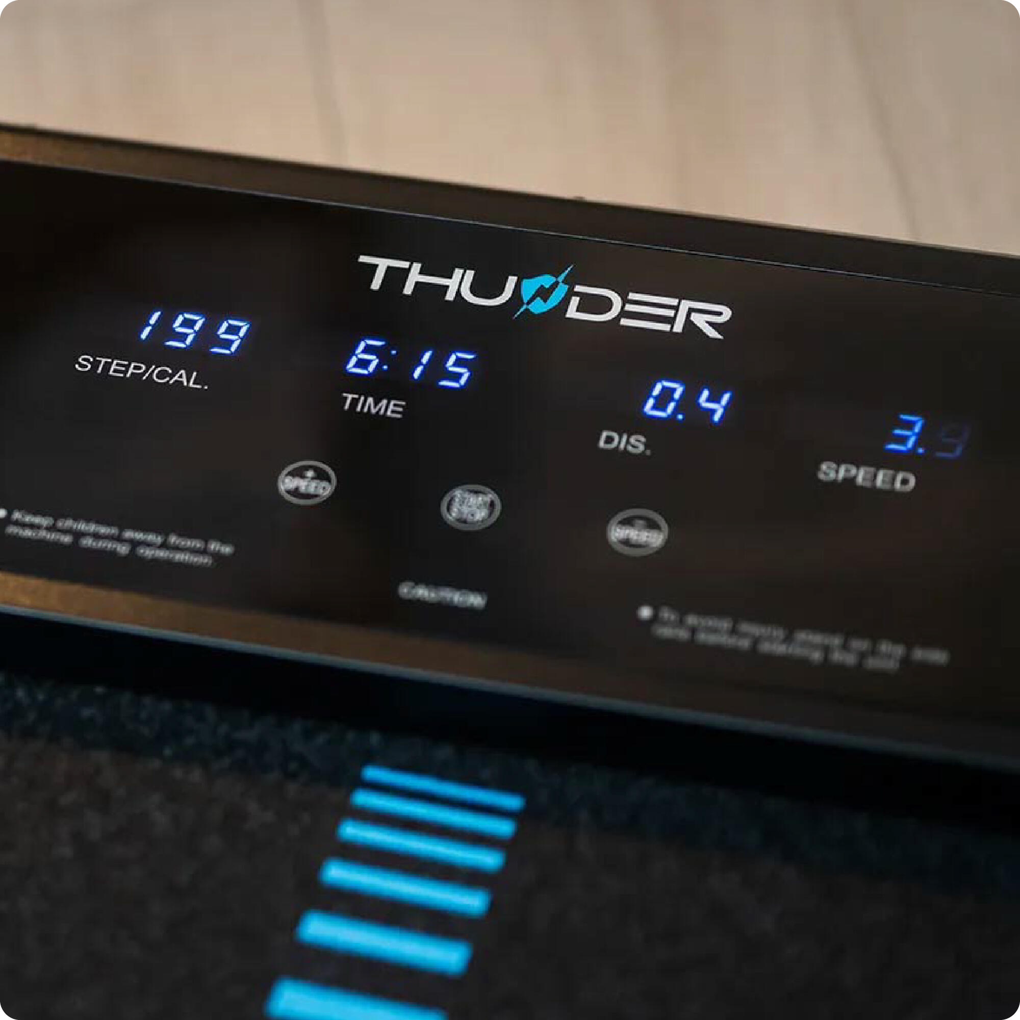 Cinta de correr Thunder IMPACT BLUE 106,5x40cm 12km/h FitShow plegable LCD 3/8