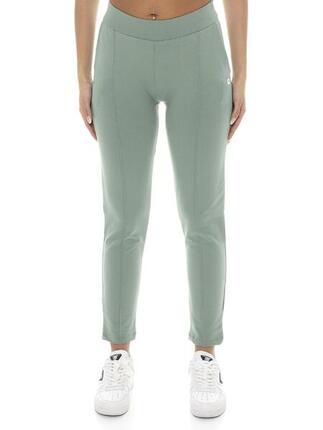 Pantalon femme en coton non polaire avec pli Leone Basic