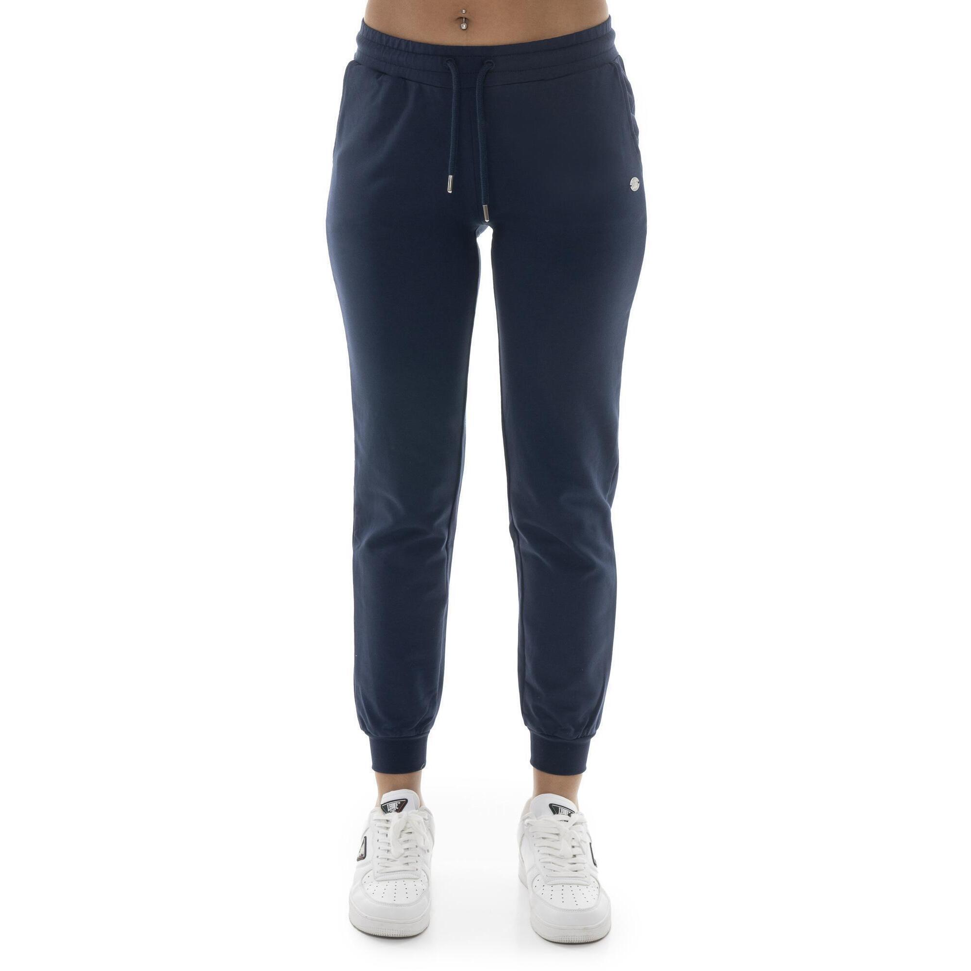 Leone 1947 Apparel - Pantalon Femme En Coton Non Polaire Avec Revers Leone Basic - Pantalons - Bleu - Decathlon