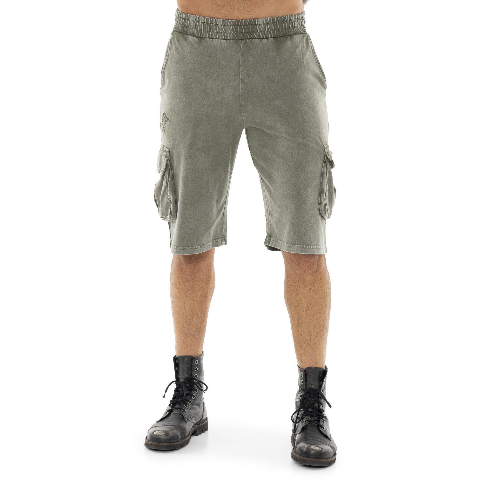 Leone 1947 Apparel - Short Cargo Pour Hommes En Tissu Leone Old Wash - Shorty De Running - Vert - Decathlon