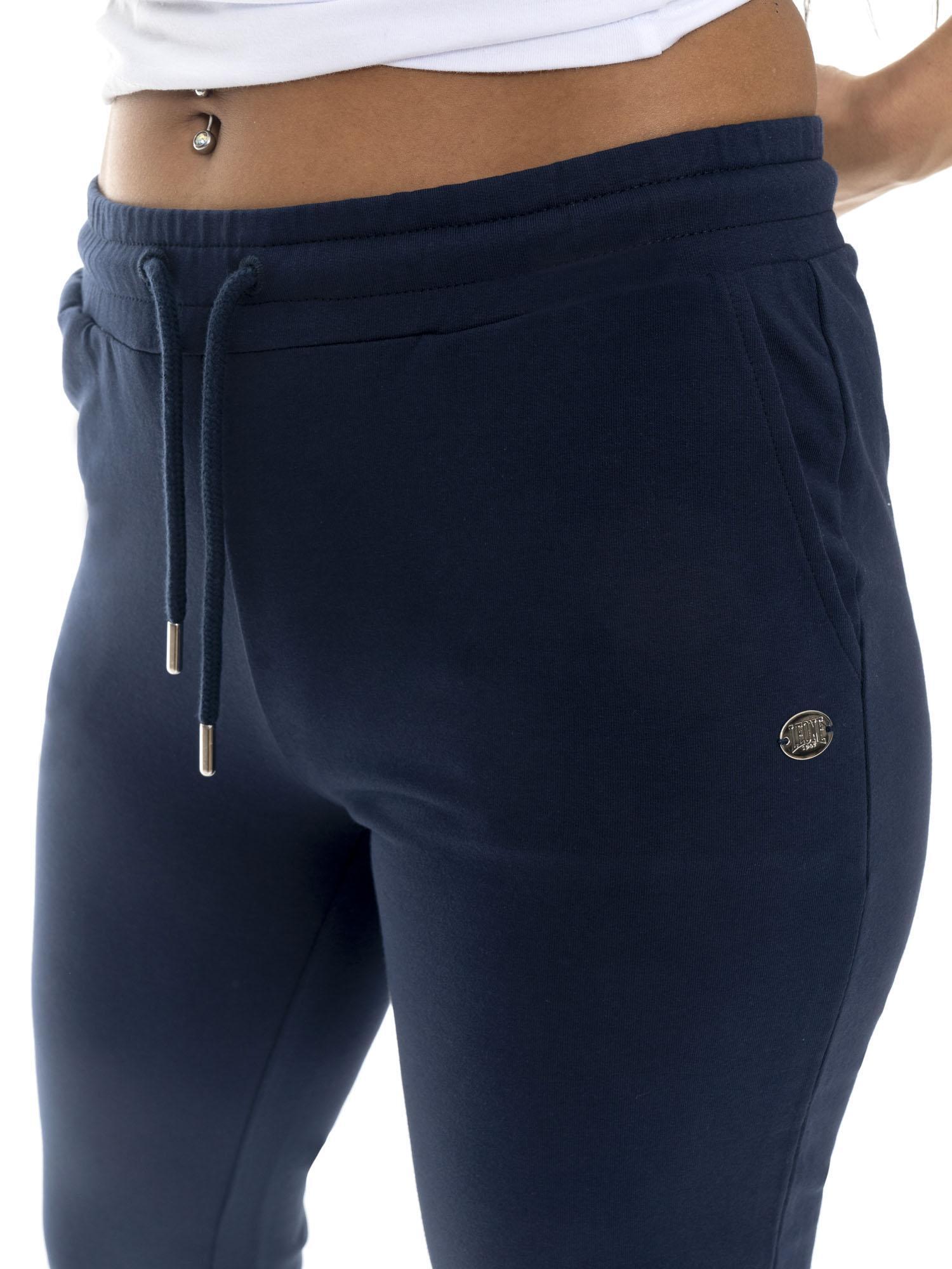 Pantaloni da donna in cotone non felpato con polsini Leone Basic 3/5