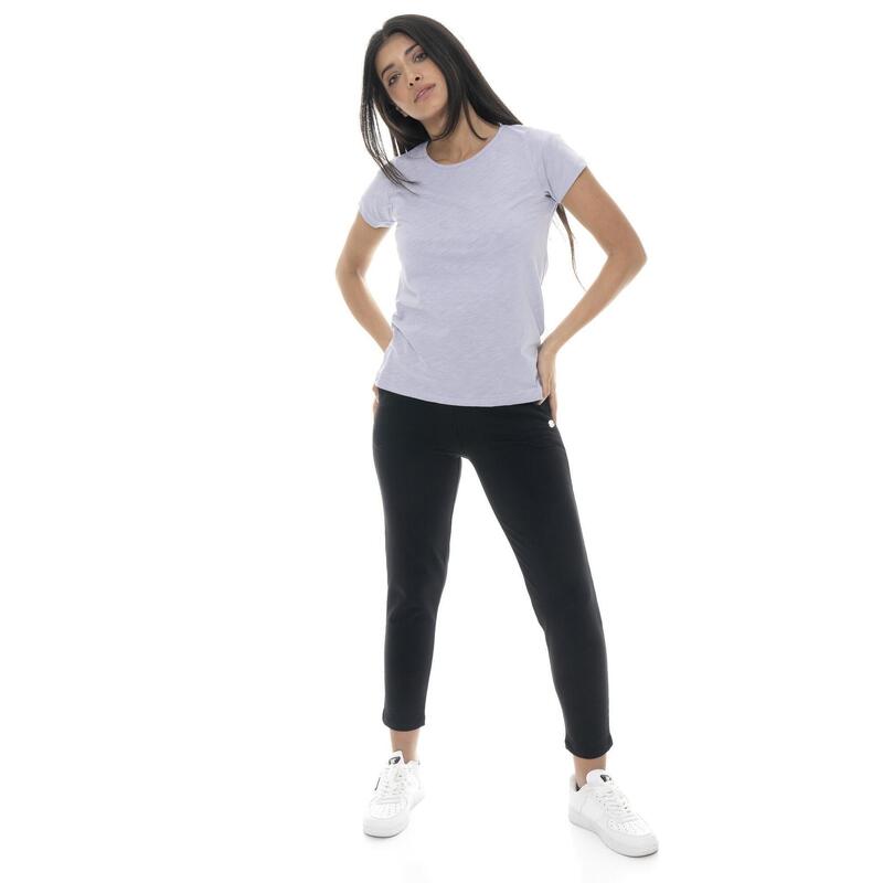Pantaloni Leone Basic din bumbac, croială dreaptă, pentru femei