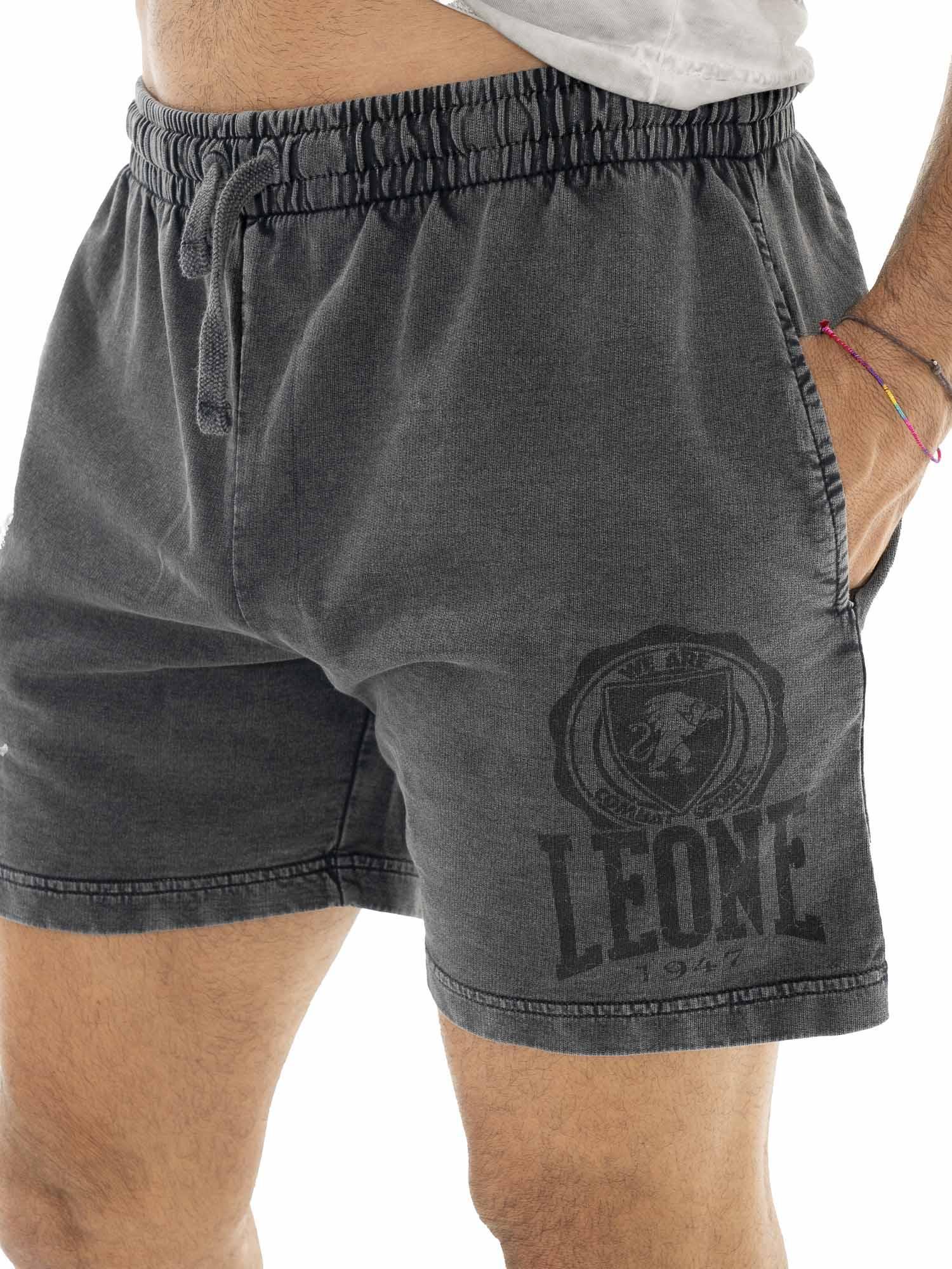 Pantaloncini da uomo non garzato in tessuto lavato Leone Old Wash 3/5
