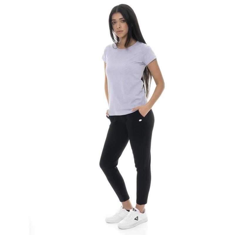 Pantaloni Leone Basic din bumbac, croială dreaptă, pentru femei