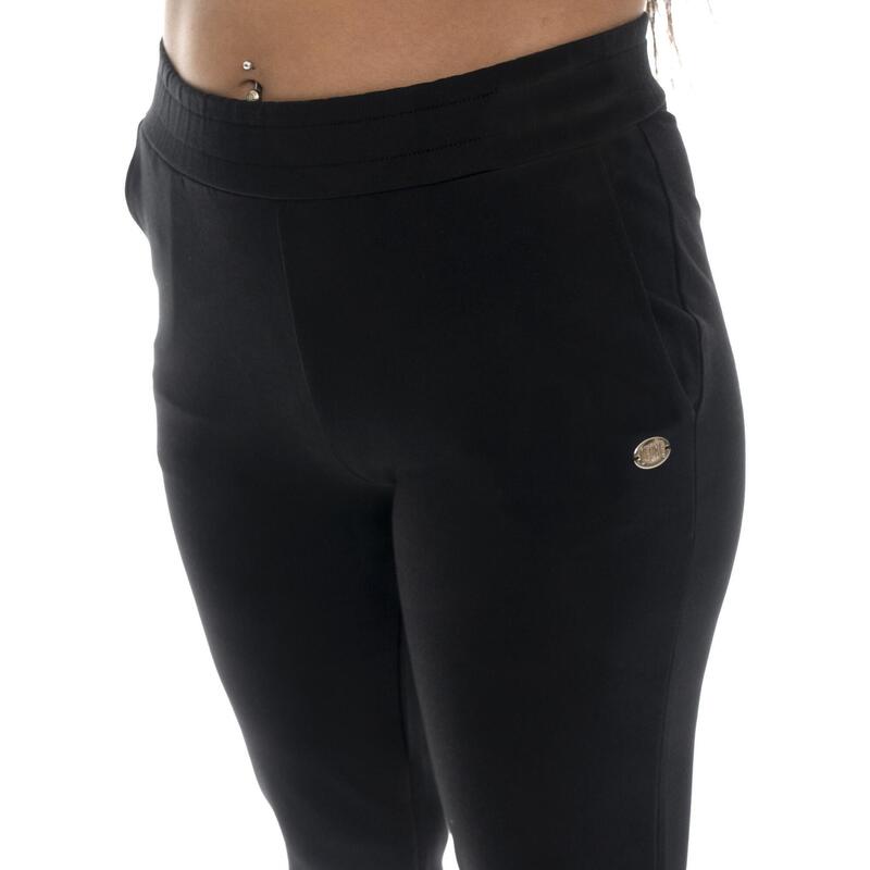 Pantaloni Leone Basic din bumbac, croială dreaptă, pentru femei