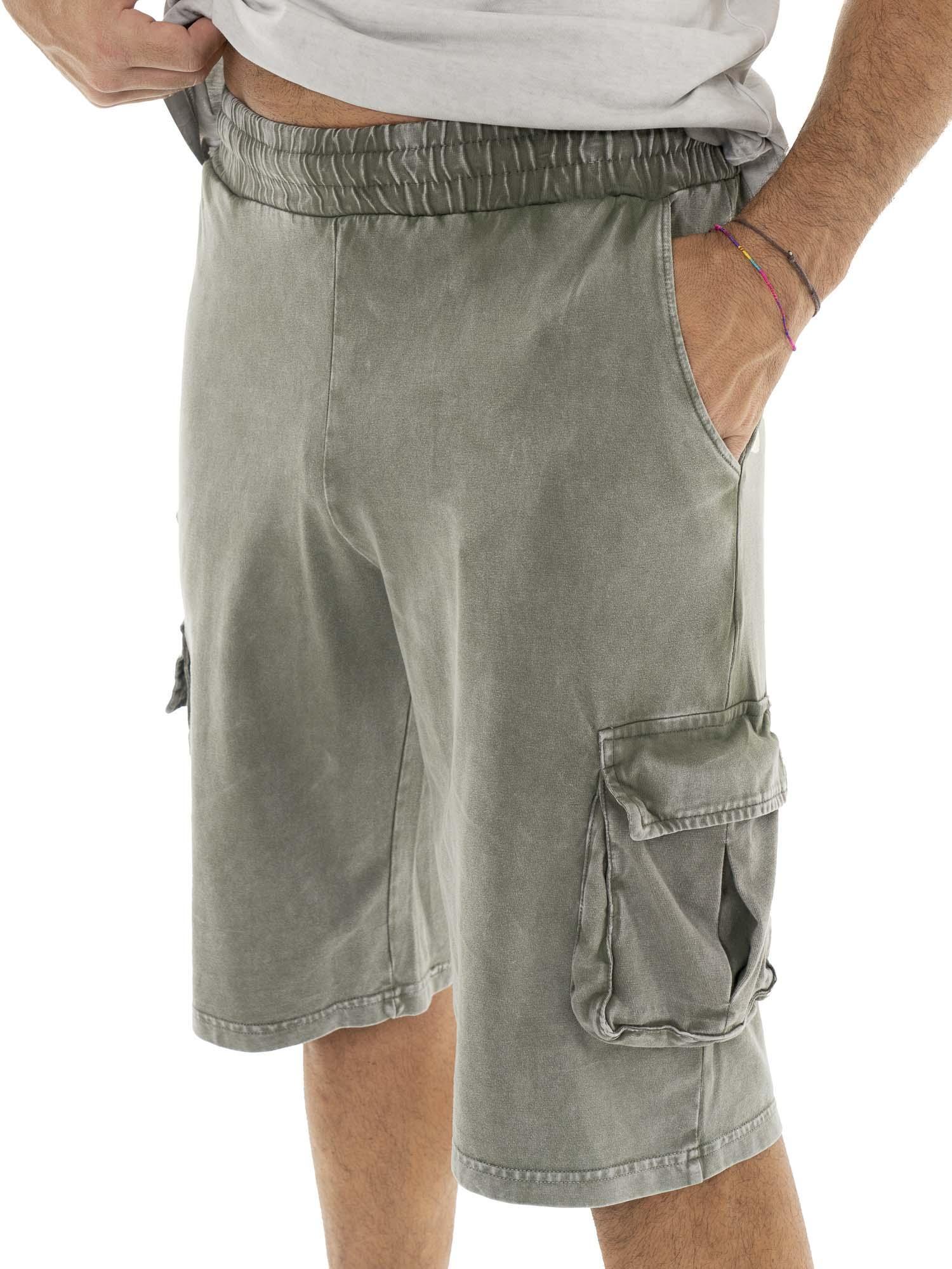 Shorts cargo de hombre en tejido Leone Old Wash 3/5