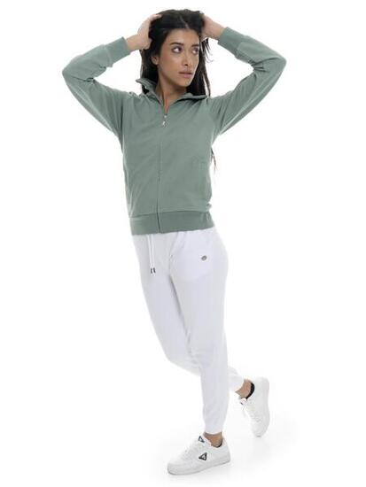 Pantalon femme en coton non polaire avec revers Leone Basic