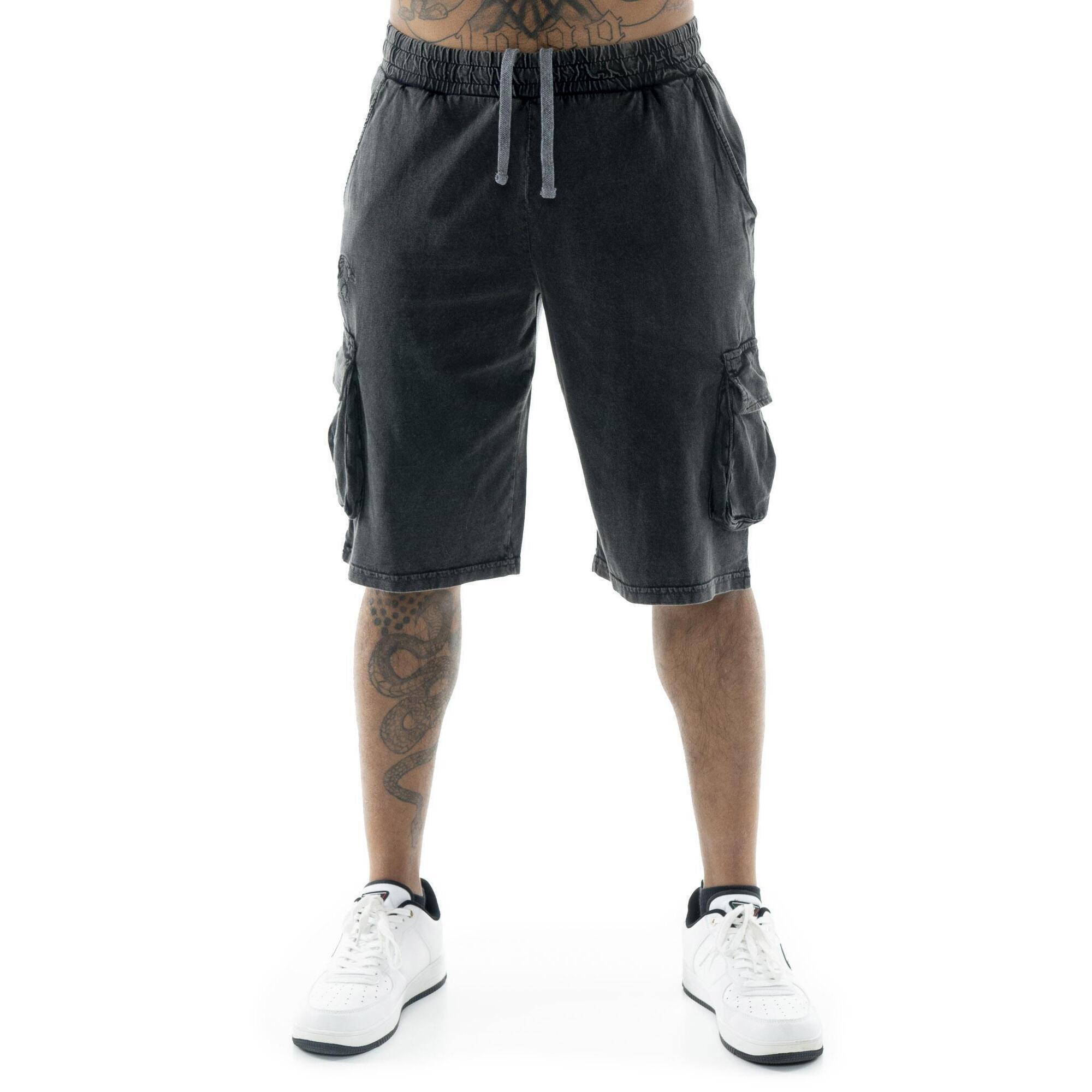 Leone 1947 Apparel - Short Cargo Pour Hommes En Tissu Leone Old Wash - Shorty De Running - Noir - Decathlon