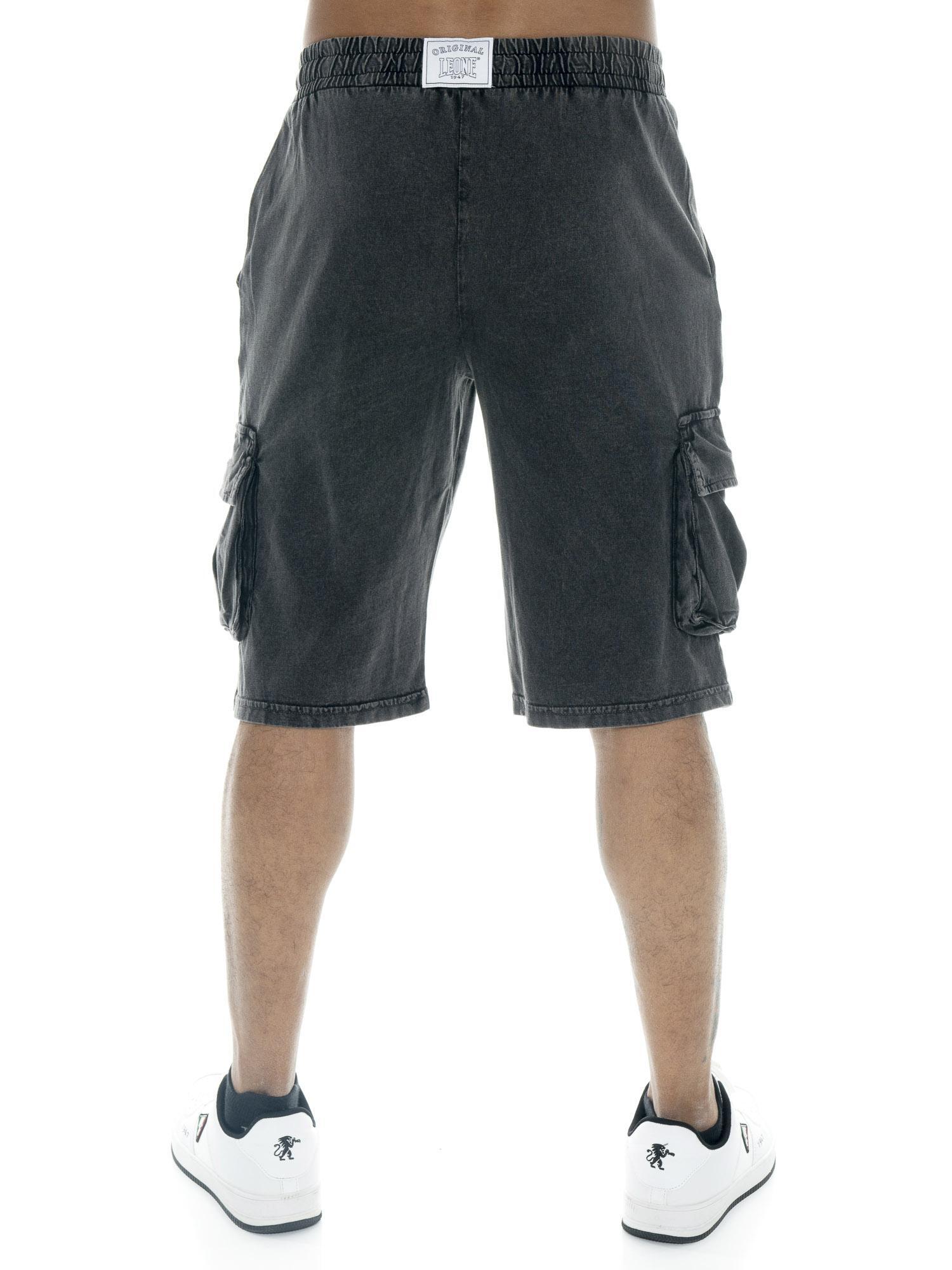 Bermuda cargo da uomo in tessuto lavato Leone Old Wash 4/5