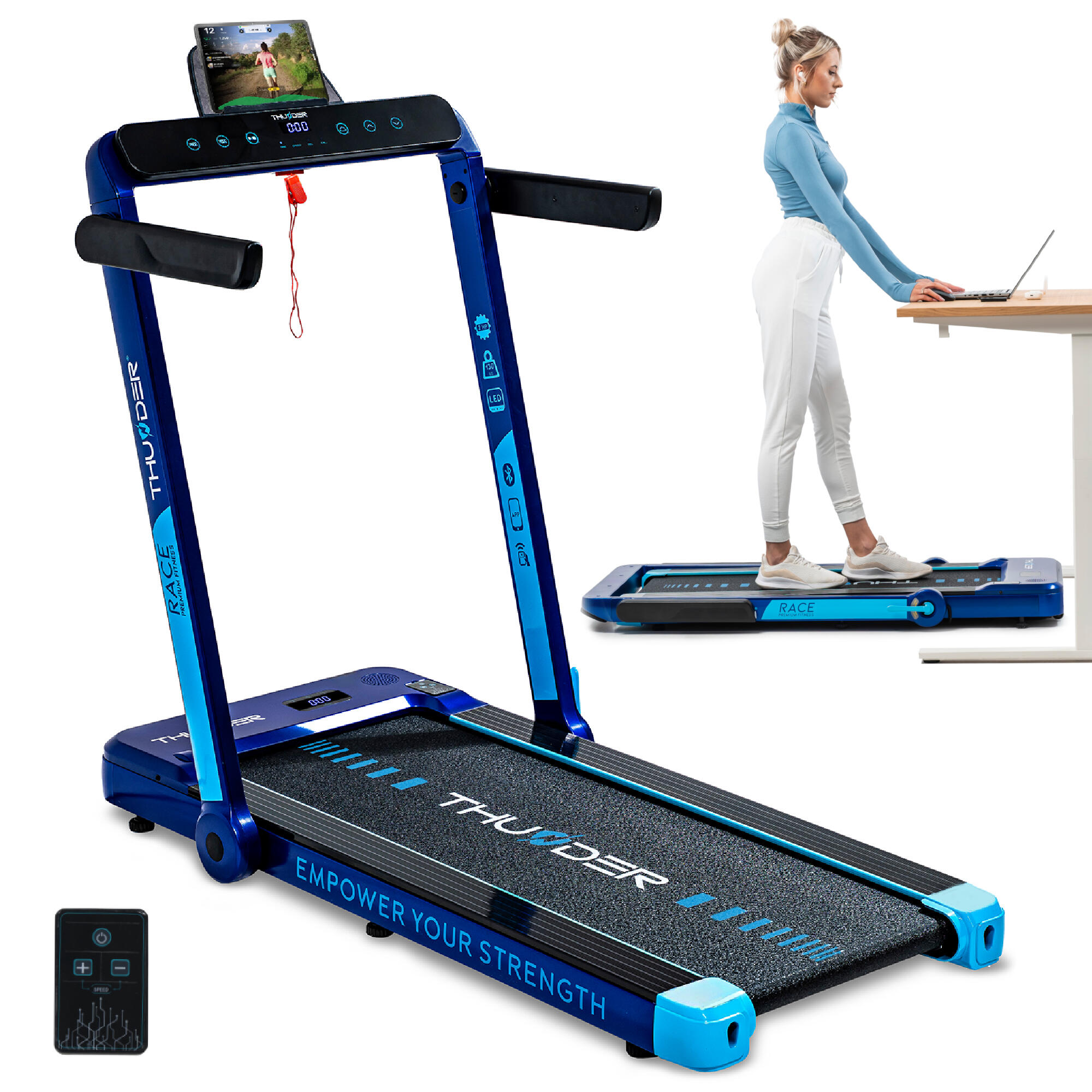 THUNDER Laufband RACE double blau