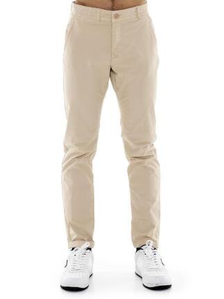 Pantalon chino homme Leone Easy en sergé avec passants de ceinture
