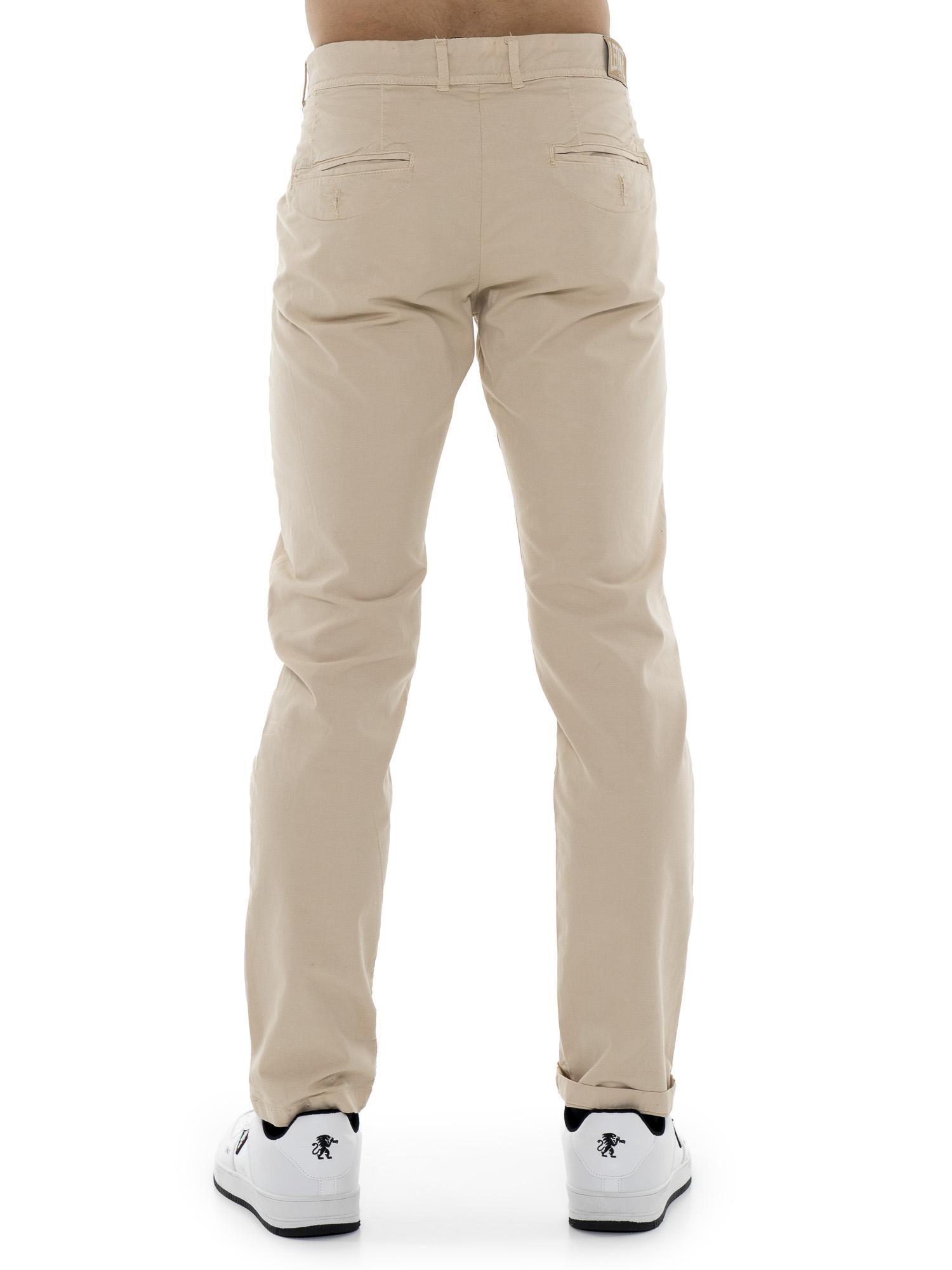 Pantalon chino homme Leone Easy en sergé avec passants de ceinture 4/5