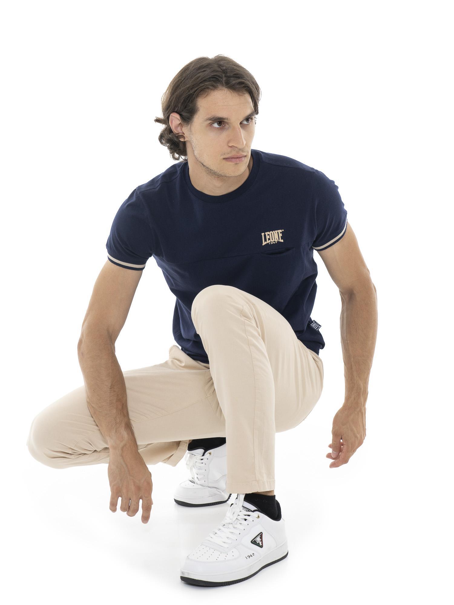 Pantalon chino homme Leone Easy en sergé avec passants de ceinture 5/5