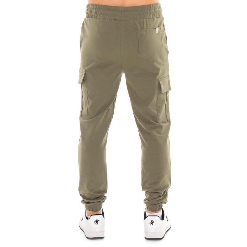 Pantaloni cargo Leone Basic pentru bărbați, din fleece neperiat