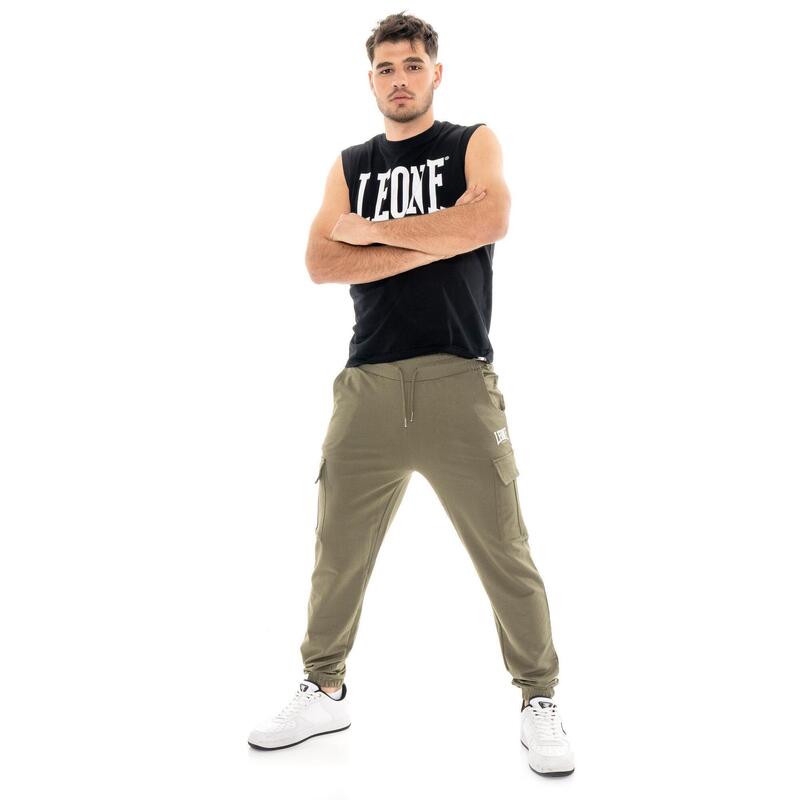 Pantaloni cargo Leone Basic pentru bărbați, din fleece neperiat