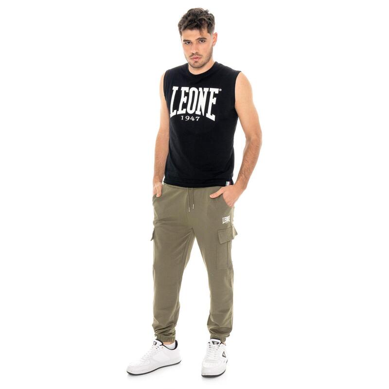 Pantaloni cargo Leone Basic pentru bărbați, din fleece neperiat