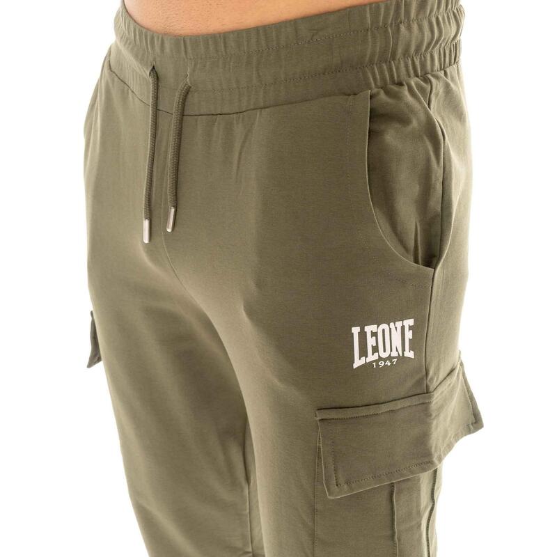 Pantaloni cargo Leone Basic pentru bărbați, din fleece neperiat